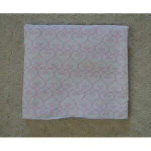 Luvable Friends Hearts Baby Receiving Blanket Pink White Cotton Flannel